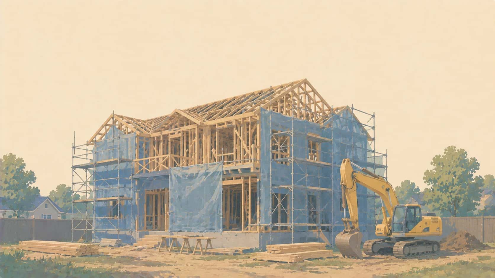 Builders risk insurance illustration. Kansas City coverage from PolicyNest KC